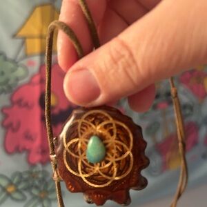 Third Eye Pinecones festival necklace unisex